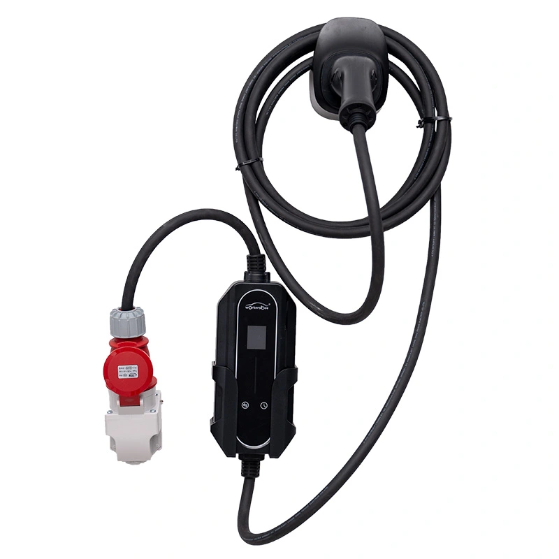 7kW पोर्टेबल AC EV चार्जर घर र बाहिरी चार्जिङका लागि एक्रिलिक हाउसिङको साथ